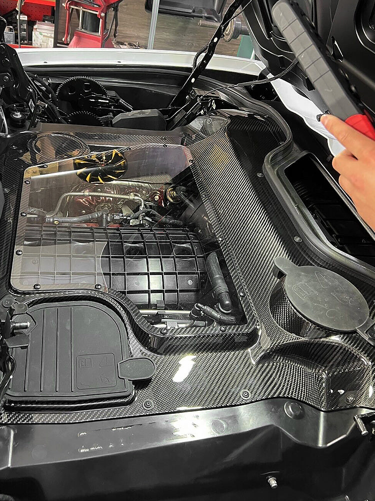 Capot moteur arrière en fibre de carbone pour Corvette C8 Cabriolet (2020-2024)