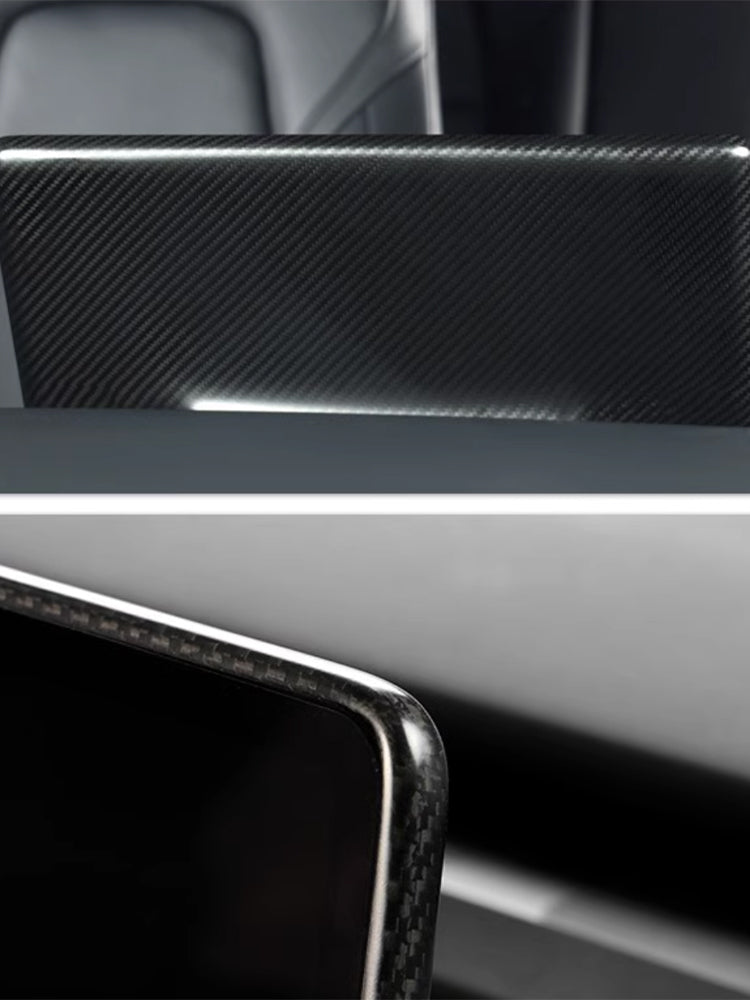 Garniture de protection de l'écran tactile de la console centrale en fibre de carbone pour Tesla Model 3 Highland 2024