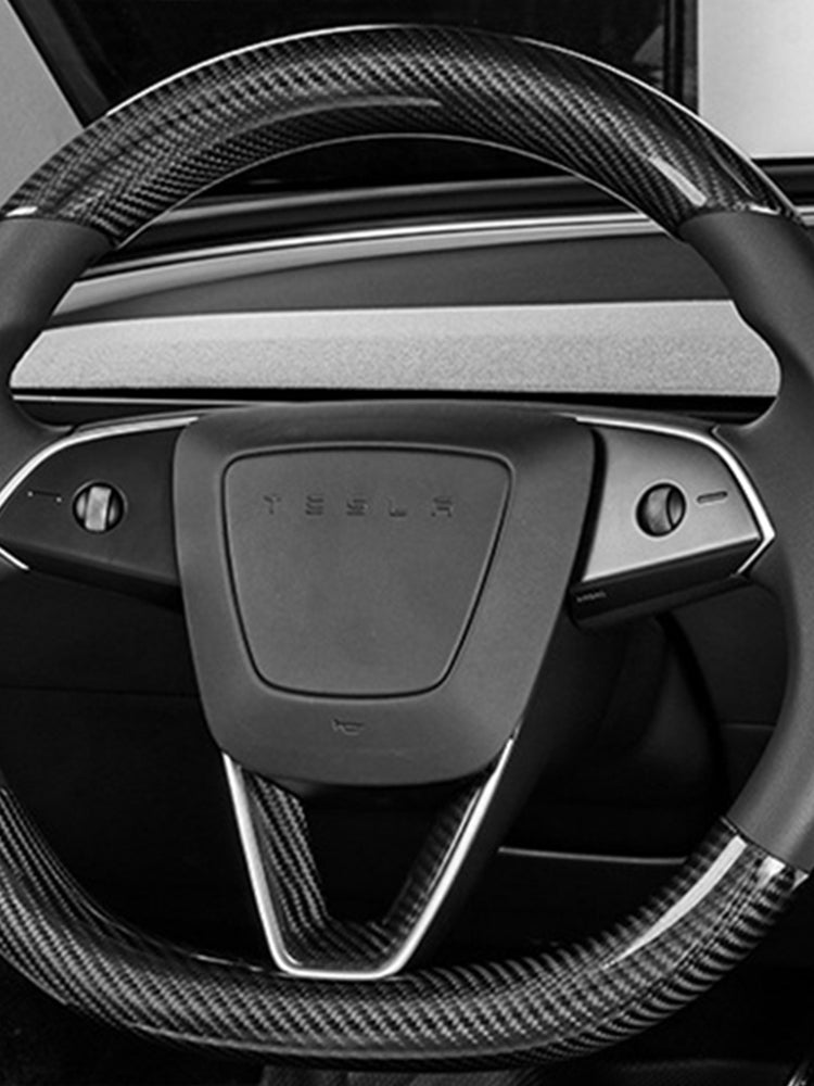 Housse de volant en fibre de carbone véritable pour Tesla Model 3 Highland 2024