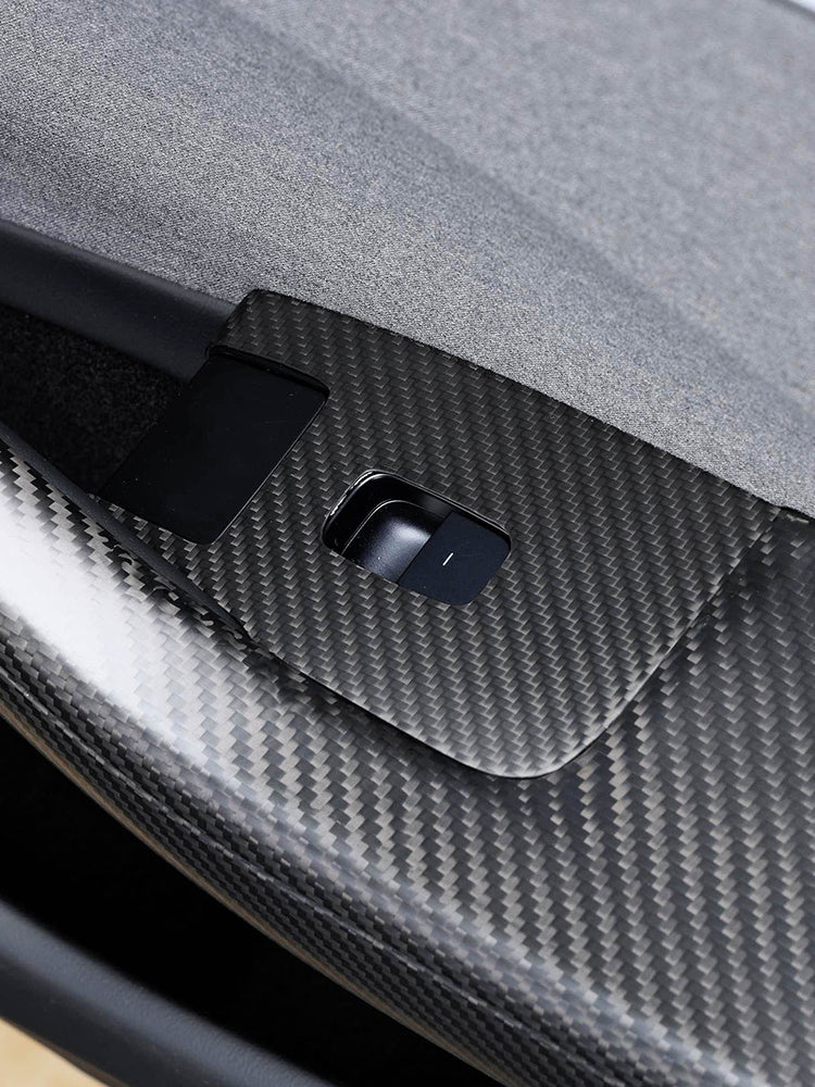 Garniture de couvercle de commutateur de fenêtre en fibre de carbone pour Tesla Model 3 Highland 2024 (10 pièces)