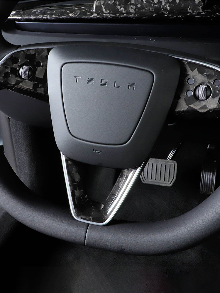 Housse de volant en fibre de carbone forgée pour Tesla Model 3 Highland 2024