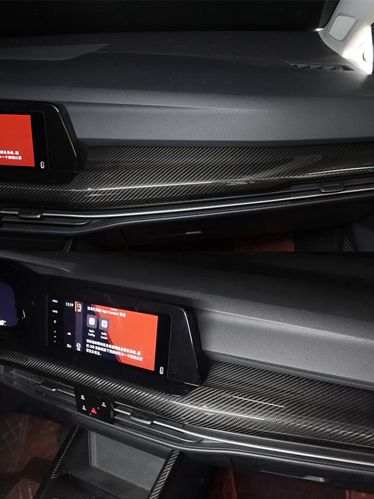 Volkswagen Golf 8 MK8 GTI GTE GTD R-Line Carbon Fiber Dashboard Trim (LHD, 2020-2024)