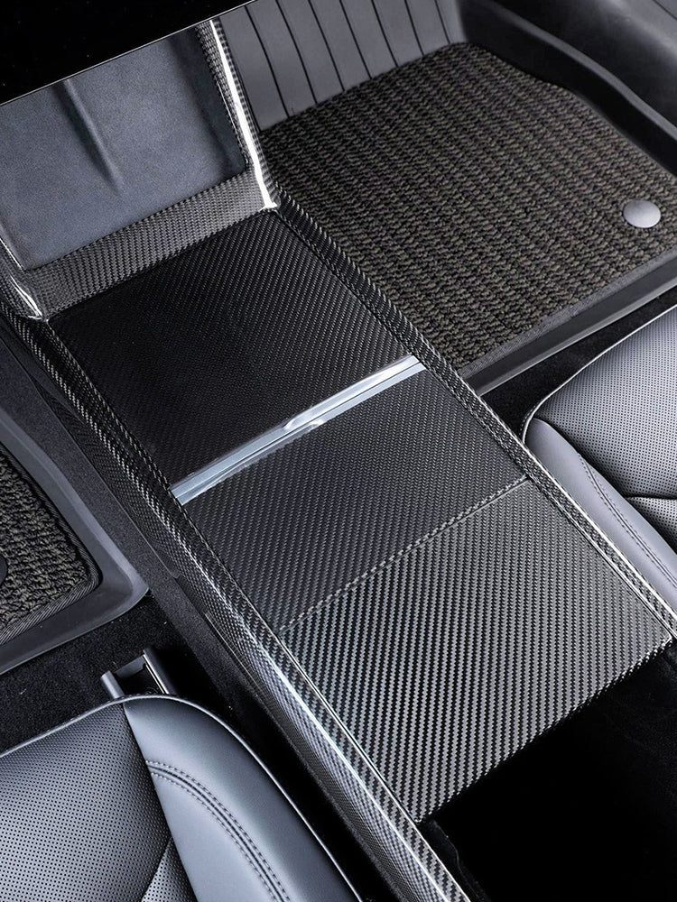 3pcs Real Carbon Fiber Center Console Panel Cover for Tesla Model Y Juniper (2025)