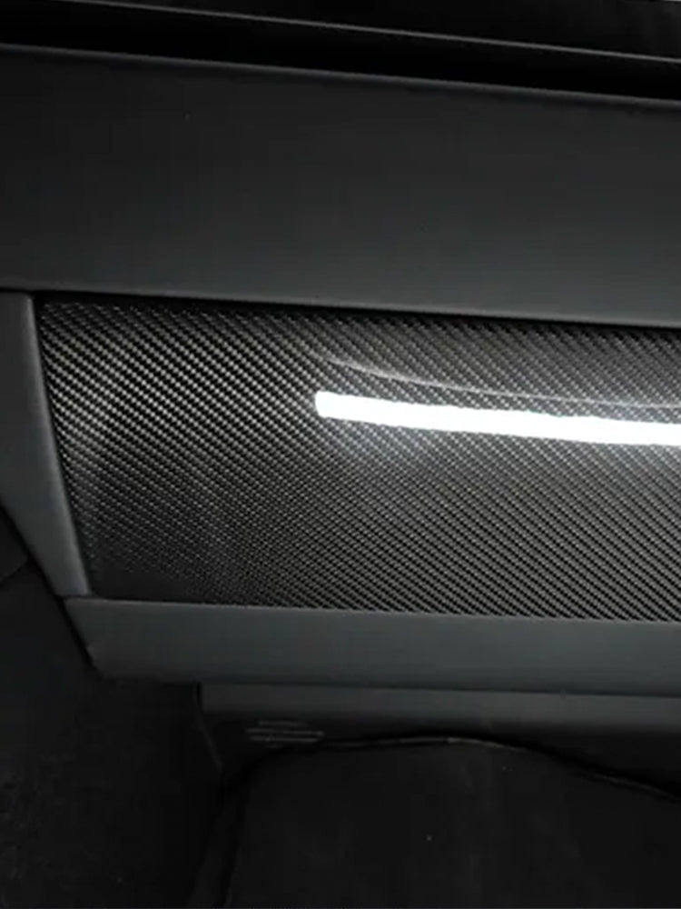 LHD Real Carbon Fiber Glove Box Panel Cover for Tesla Model Y Juniper (2025)