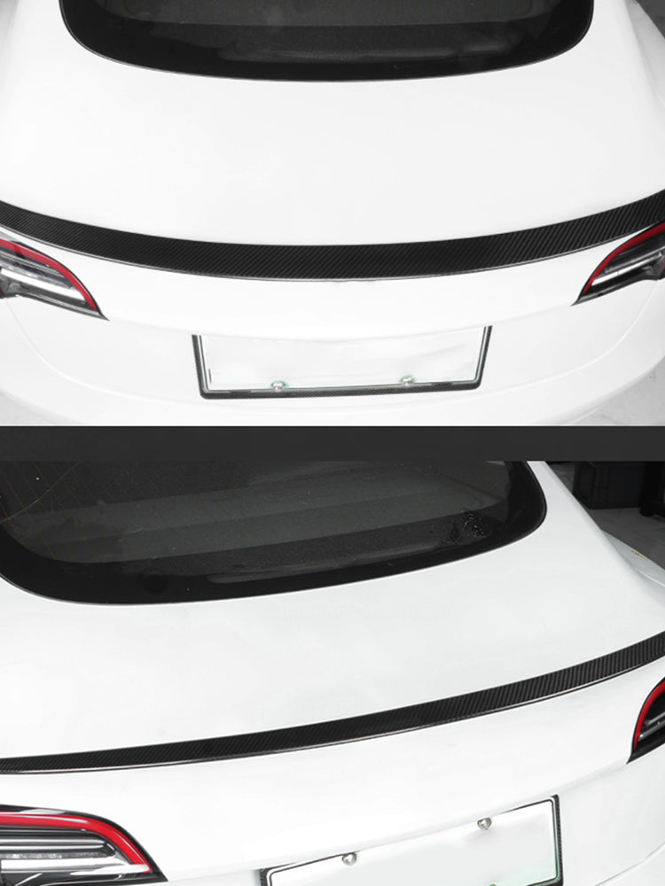 Aileron de coffre arrière en fibre de carbone véritable pour Tesla Model 3 Highland 2024