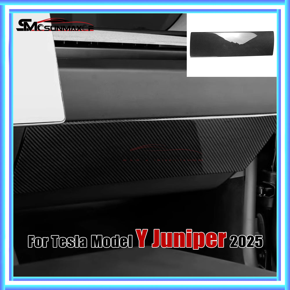 LHD Real Carbon Fiber Glove Box Panel Cover for Tesla Model Y Juniper (2025)