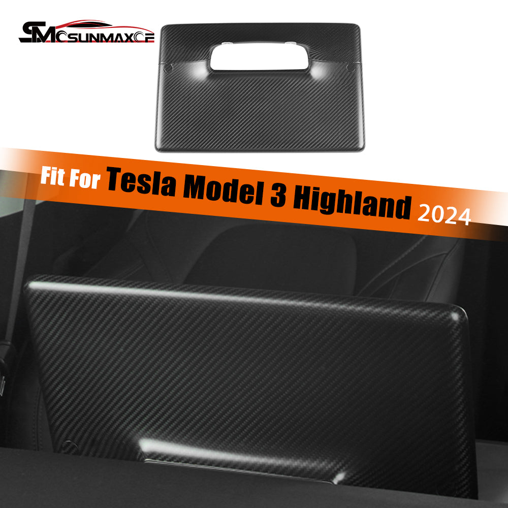 Garniture de protection de l'écran tactile de la console centrale en fibre de carbone pour Tesla Model 3 Highland 2024