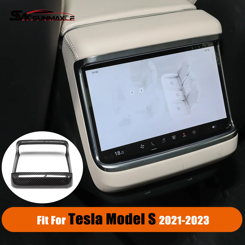 Tesla Model S 2021-2023 Карбоновая крышка рамки заднего стекла