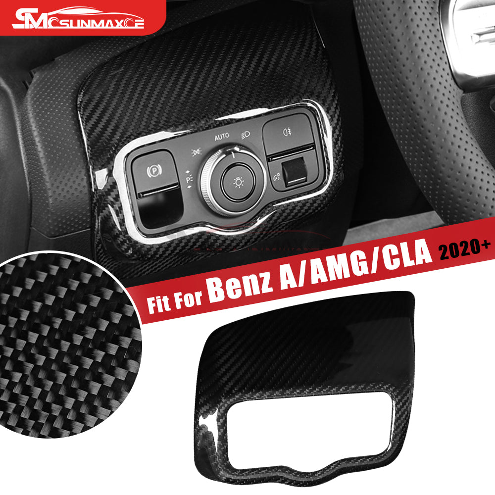 Mercedes-Benz W177 V177 CLA C118 A45S Carbon Fiber Headlight Switch Cover