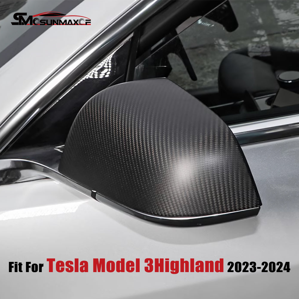 Coques de rétroviseurs latéraux en fibre de carbone pour Tesla Model 3 (2017-2024)