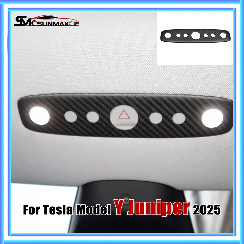 Real Carbon Fiber Reading Light Switch Panel Cover for Tesla Model Y Juniper (2025)