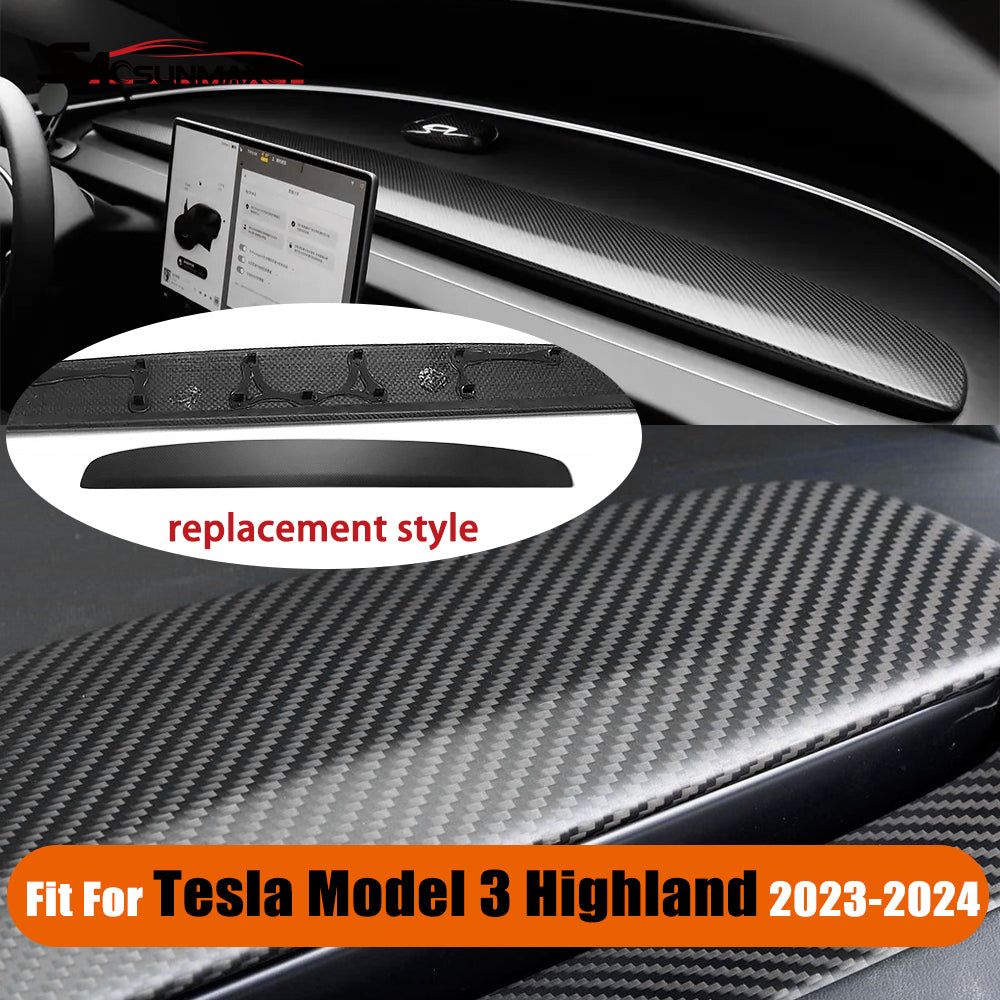 Remplacement du panneau de tableau de bord en fibre de carbone de la Tesla Model 3 Highland 2024
