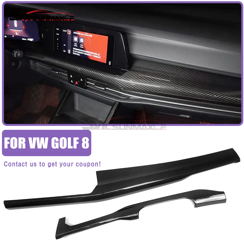 Volkswagen Golf 8 MK8 GTI GTE GTD R-Line Carbon Fiber Dashboard Trim (LHD, 2020-2024)