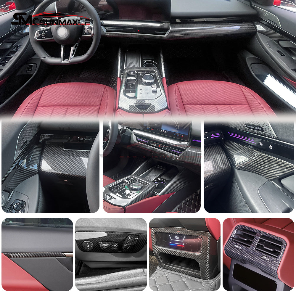 Крышка центральной консоли из углеродного волокна BMW 5 серии G68 530Li (4 шт., 2024)