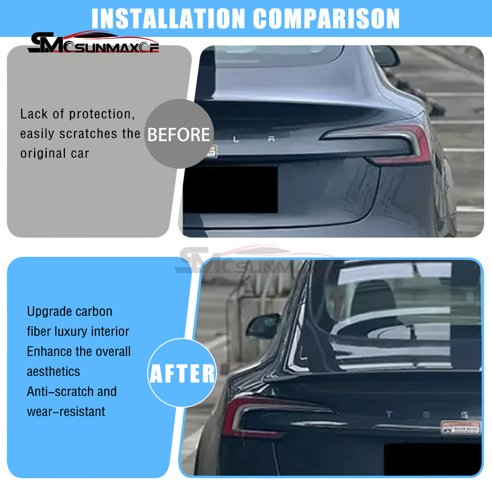 Real Carbon Fiber Rear Trunk Spoiler for Tesla Model Y Juniper Performance (2025)