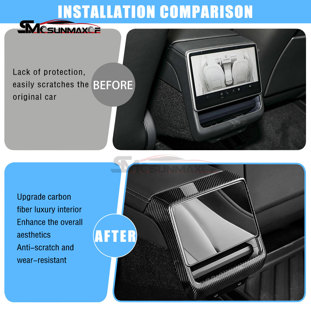 Real Carbon Fiber Rear Air Vent Frame Cover for Tesla Model Y Juniper (2025)