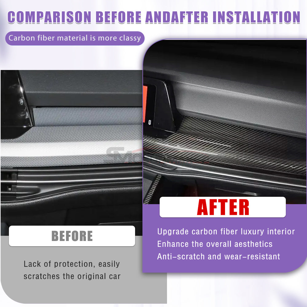 Volkswagen Golf 8 MK8 GTI GTE GTD R-Line Carbon Fiber Dashboard Trim (LHD, 2020-2024)