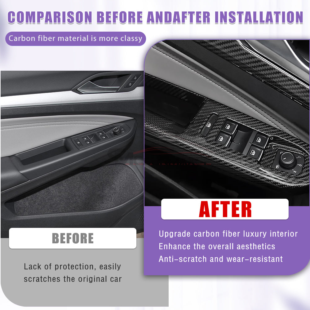Volkswagen Golf 8 MK8 GTI GTE GTD R-Line Carbon Fiber Window Switch Panel Trim (2020-2024)
