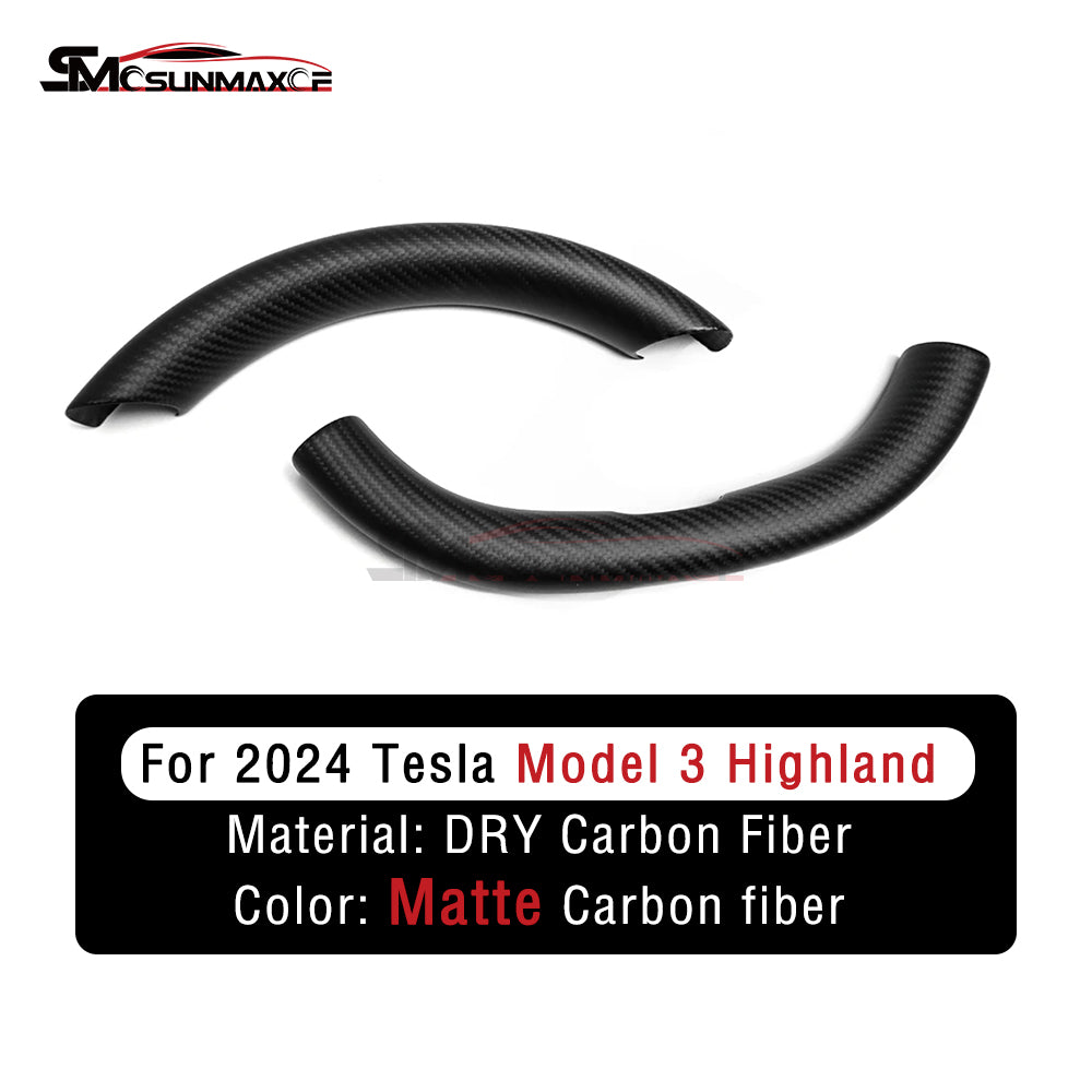 Housse de volant en fibre de carbone véritable pour Tesla Model 3 Highland 2024