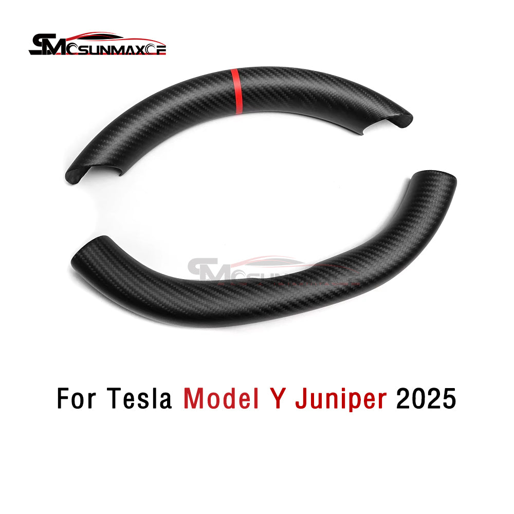 Real Carbon Fiber Steering Wheel Cover for Tesla Model Y Juniper 2025