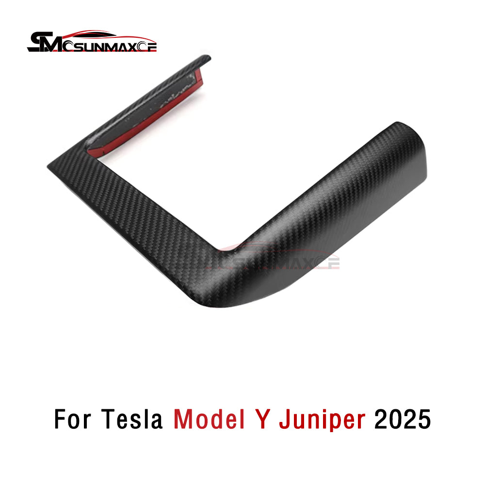 Real Carbon Fiber Wireless Charging Frame Cover for Tesla Model Y Juniper (2025)
