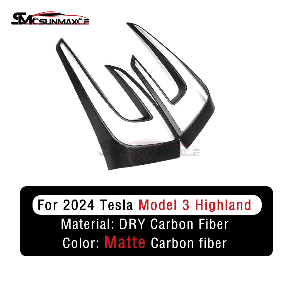 Caches de feux arrière en fibre de carbone pour Tesla Model 3 Highland 2024 (2 pièces)