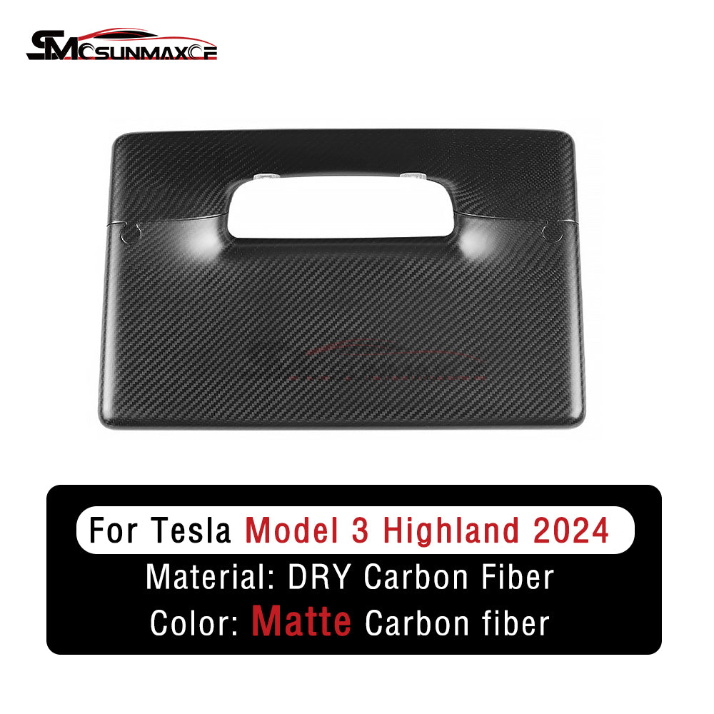 Garniture de protection de l'écran tactile de la console centrale en fibre de carbone pour Tesla Model 3 Highland 2024