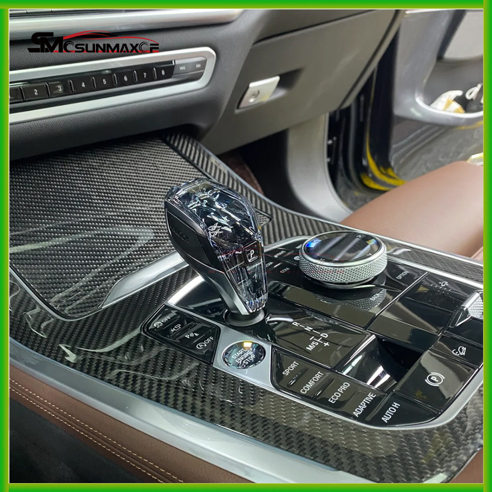 Real Carbon Fiber Center Console Panel Frame Cover for BMW X5 G05/X5M F95/X7 G07 (2020-2025)