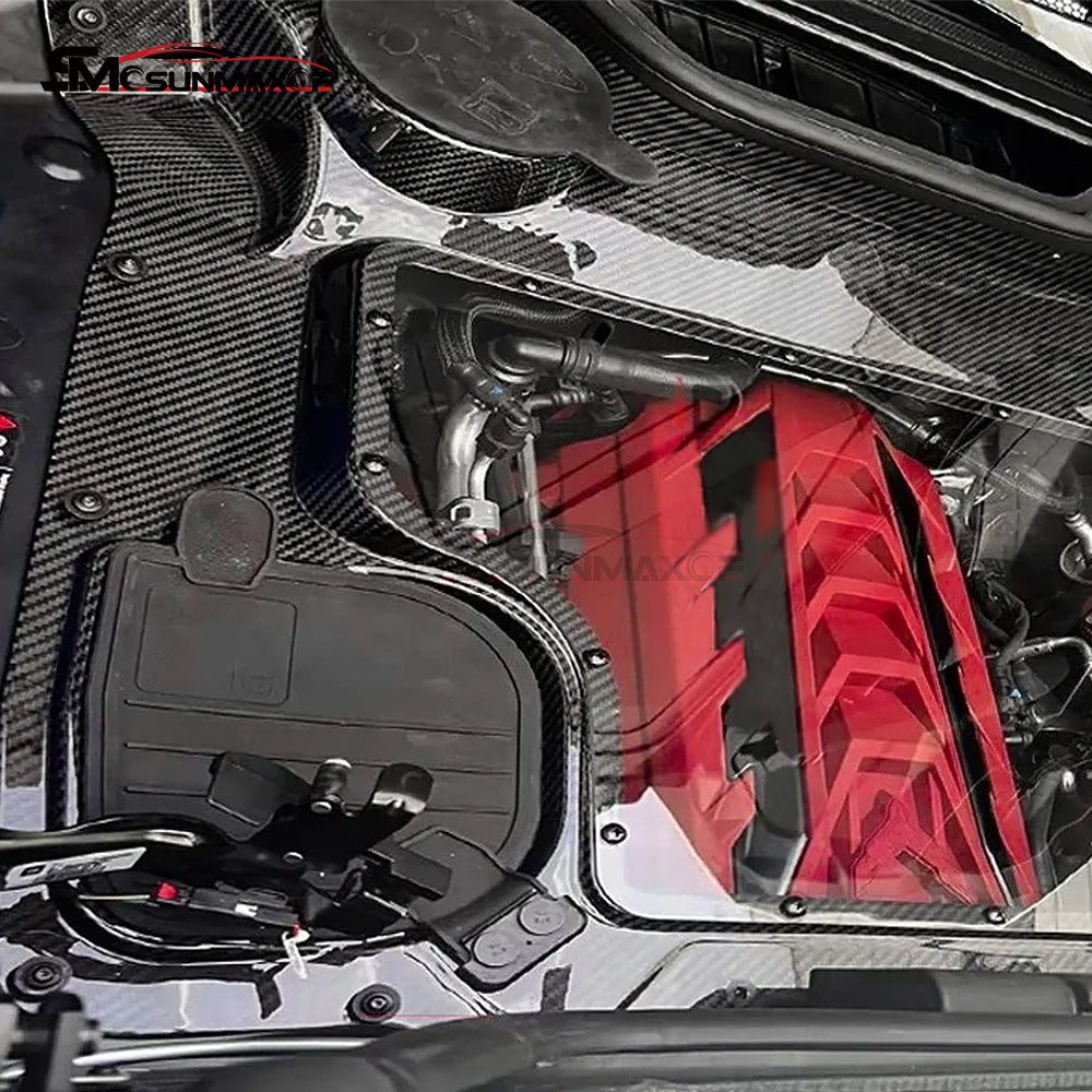 Capot moteur arrière en fibre de carbone pour Corvette C8 Cabriolet (2020-2024)