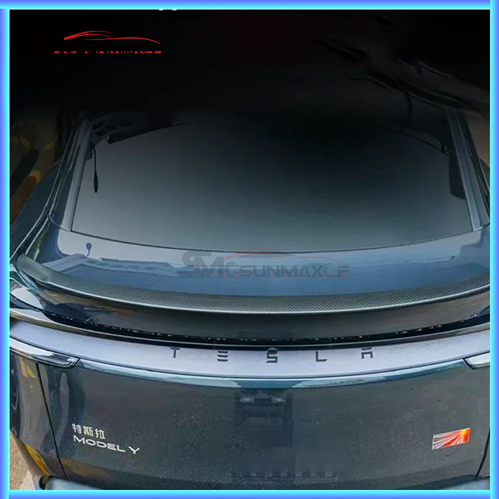 Real Carbon Fiber Rear Trunk Spoiler for Tesla Model Y Juniper Performance (2025)