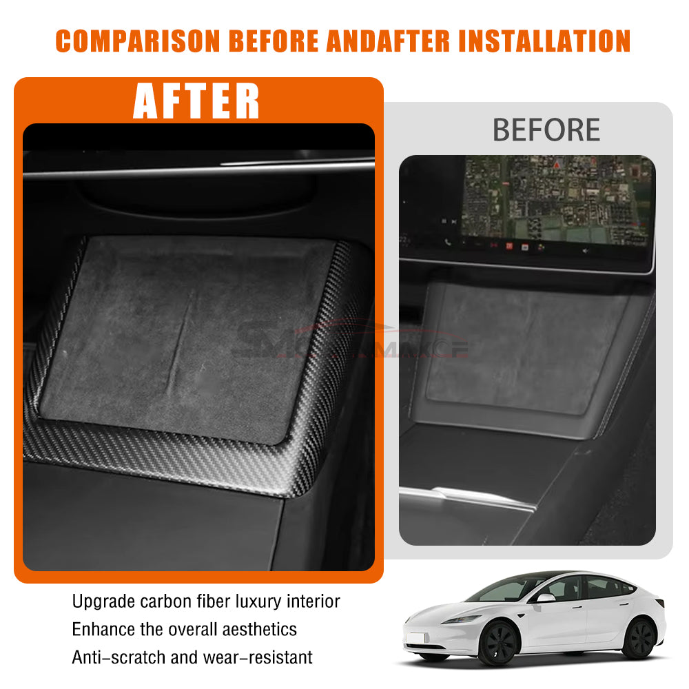 Cadre de chargement sans fil en fibre de carbone pour Tesla Model 3 Highland 2023-2024