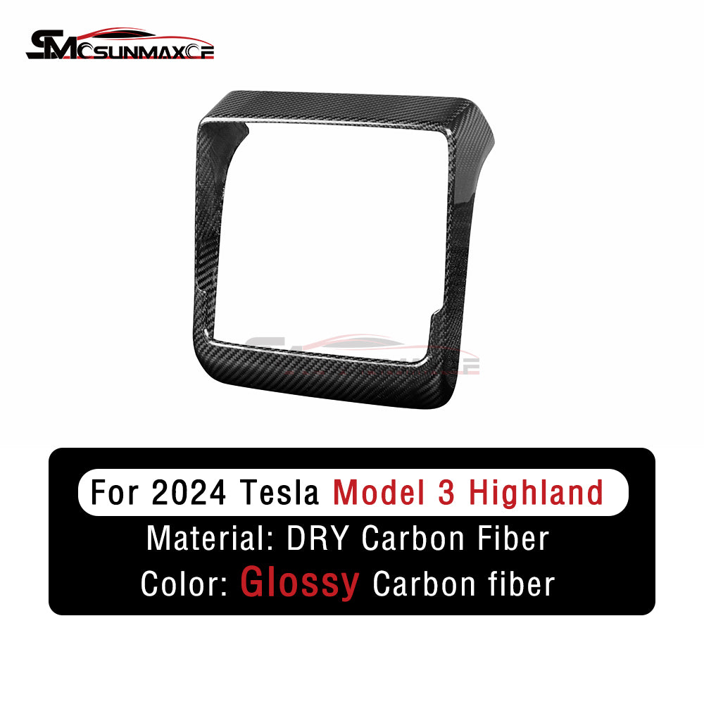 Garniture de cadre de ventilation arrière en fibre de carbone pour Tesla Model 3 Highland 2024