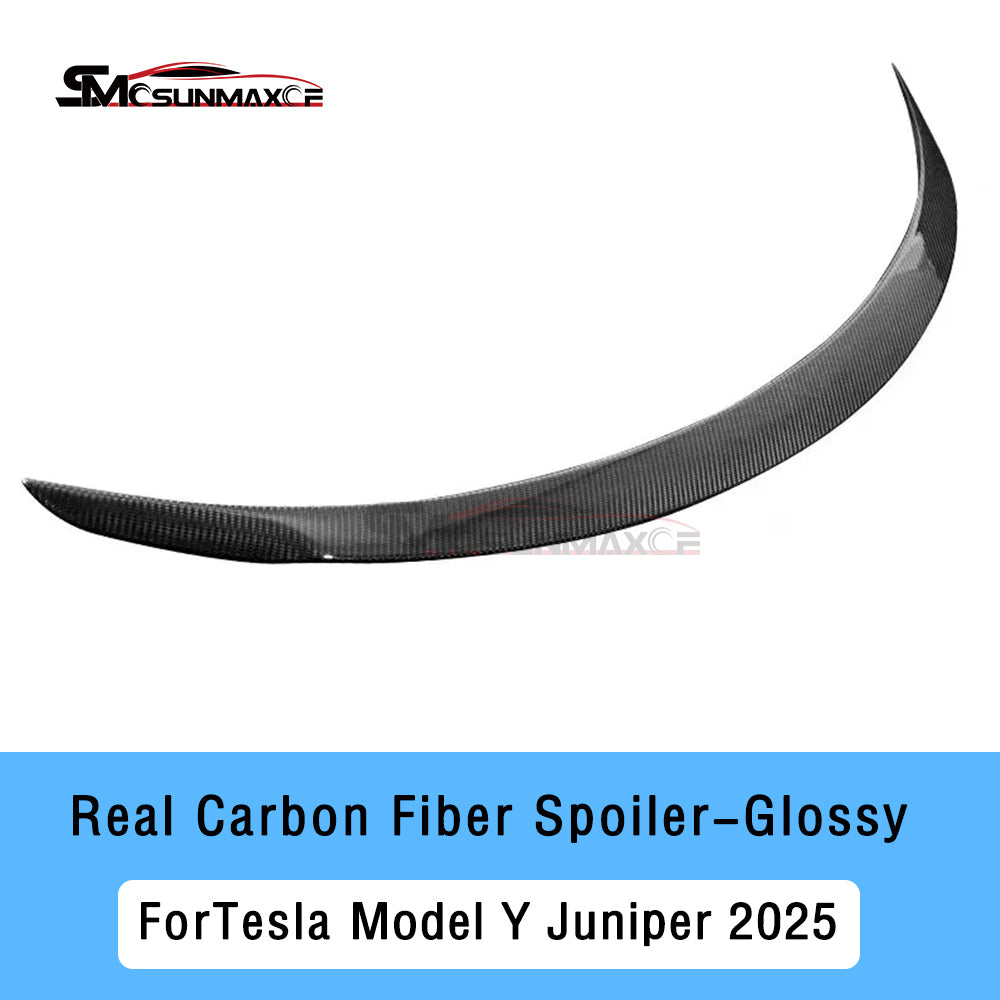 Real Carbon Fiber Rear Trunk Spoiler for Tesla Model Y Juniper Performance (2025)
