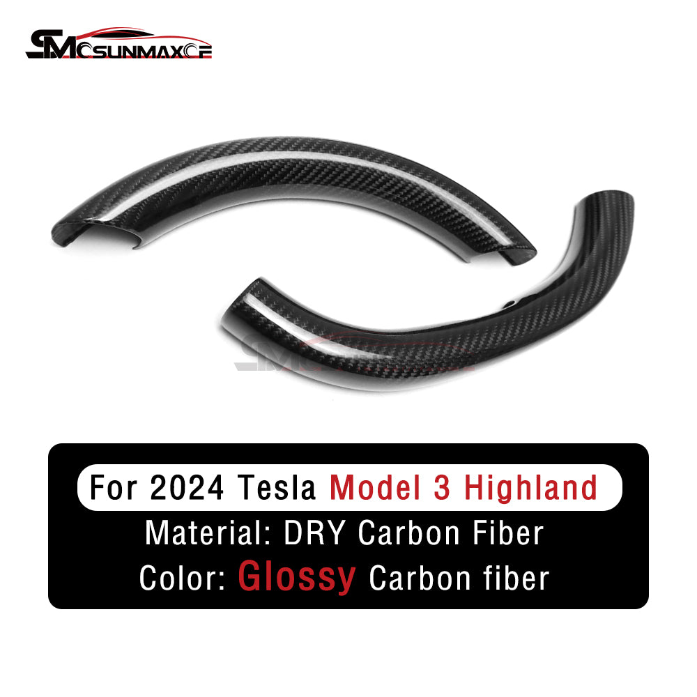 Housse de volant en fibre de carbone véritable pour Tesla Model 3 Highland 2024