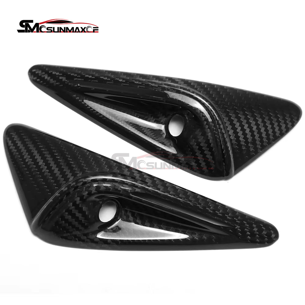 Real Carbon Fiber Side Fender Camera Turn Signal Cover for Tesla Model Y Juniper (2025)