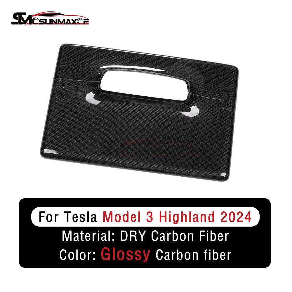 Garniture de protection de l'écran tactile de la console centrale en fibre de carbone pour Tesla Model 3 Highland 2024