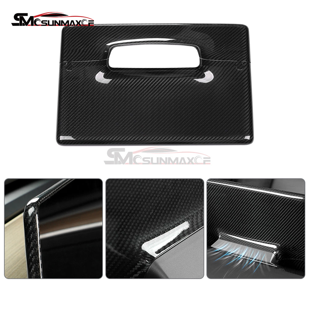 Garniture de protection de l'écran tactile de la console centrale en fibre de carbone pour Tesla Model 3 Highland 2024