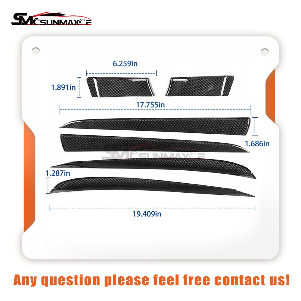 Tesla Model S 2021-2024 Real Carbon Fiber Door Trim & A-Pillar Covers (6PCS)