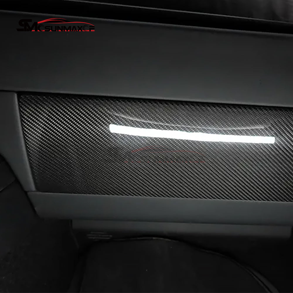 LHD Real Carbon Fiber Glove Box Panel Cover for Tesla Model Y Juniper (2025)