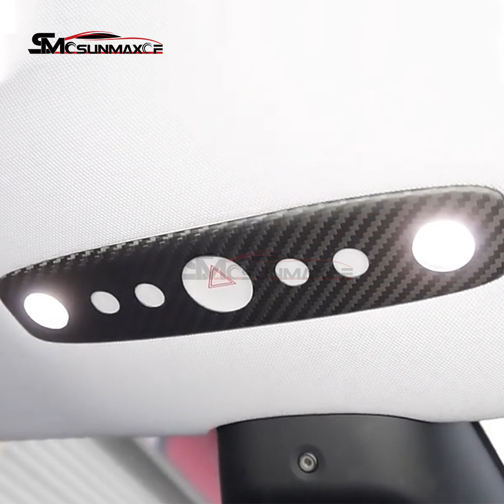 Real Carbon Fiber Reading Light Switch Panel Cover for Tesla Model Y Juniper (2025)
