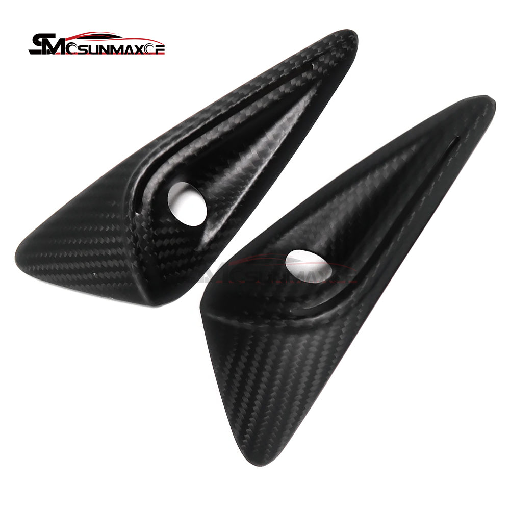 Real Carbon Fiber Side Fender Camera Turn Signal Cover for Tesla Model Y Juniper (2025)