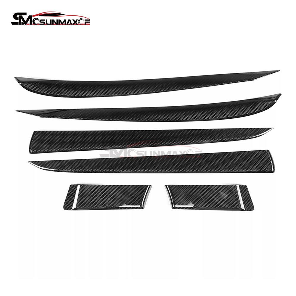 Tesla Model S 2021-2024 Real Carbon Fiber Door Trim & A-Pillar Covers (6PCS)