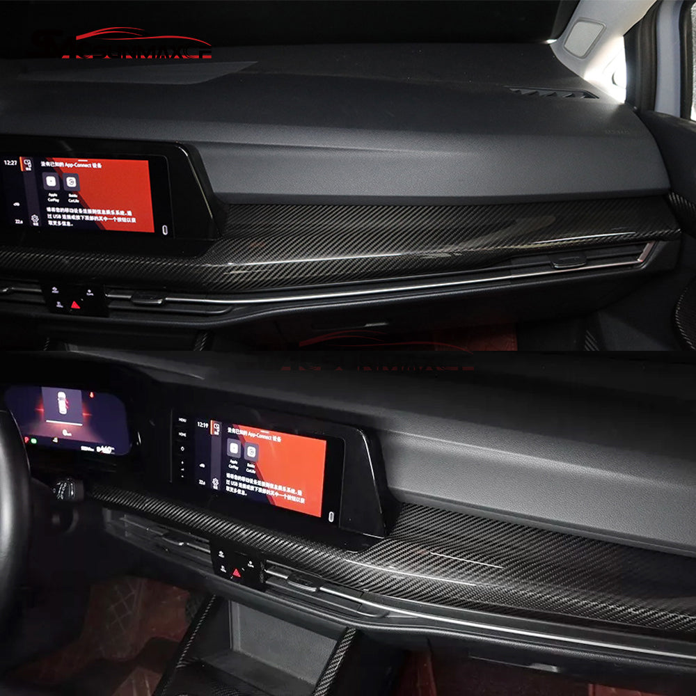 Volkswagen Golf 8 MK8 GTI GTE GTD R-Line Carbon Fiber Dashboard Trim (LHD, 2020-2024)