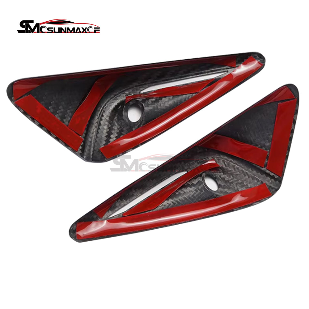Real Carbon Fiber Side Fender Camera Turn Signal Cover for Tesla Model Y Juniper (2025)