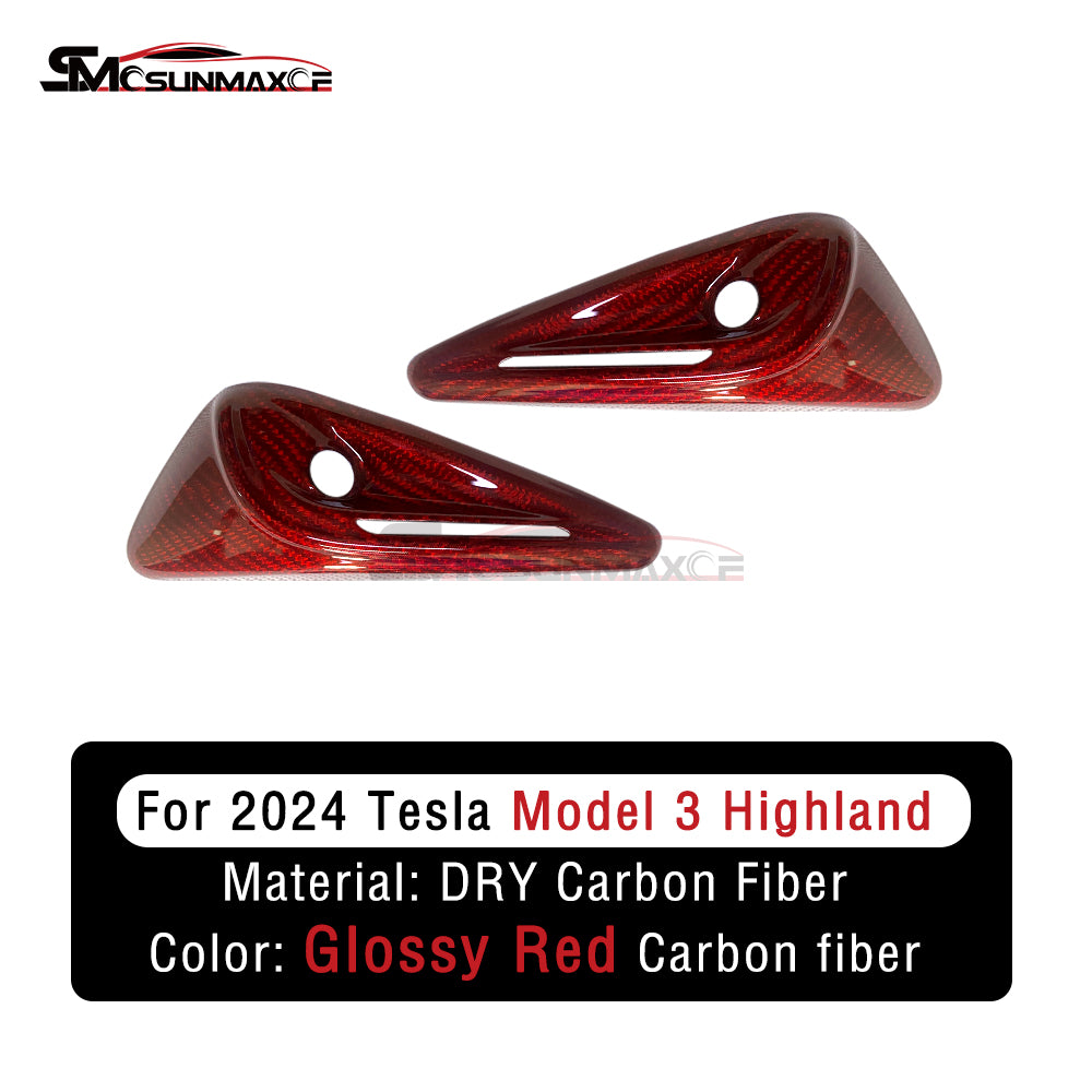 Cadre de protection de caméra d'aile latérale en fibre de carbone forgée pour Tesla Model 3 Highland 2024