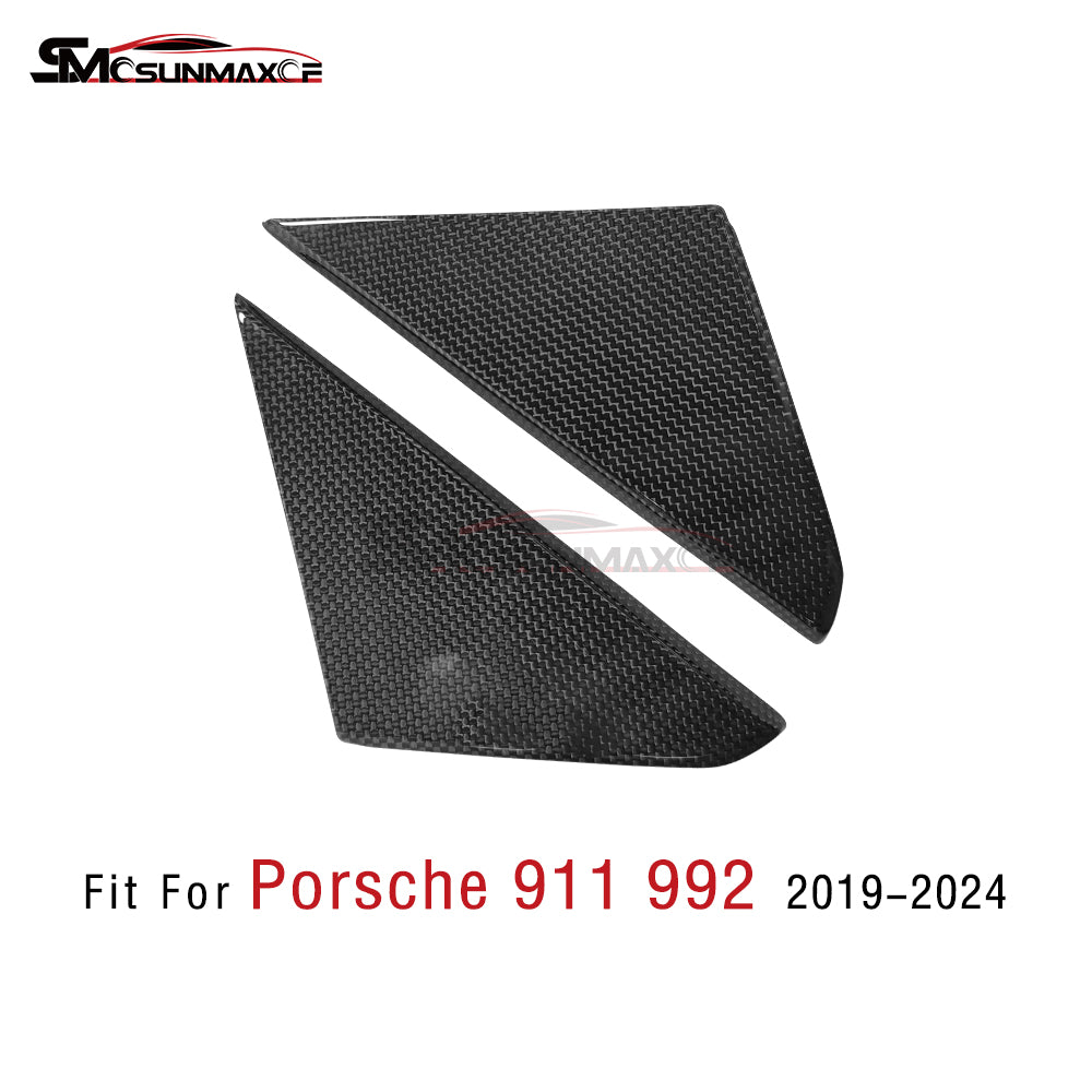 Наклейка на окно Porsche 911 992 из углеродного волокна с треугольником на переднюю стойку (2019-2024)