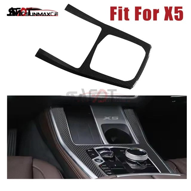 Real Carbon Fiber Center Console Panel Frame Cover for BMW X5 G05/X5M F95/X7 G07 (2020-2025)