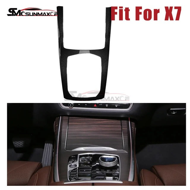 Real Carbon Fiber Center Console Panel Frame Cover for BMW X5 G05/X5M F95/X7 G07 (2020-2025)