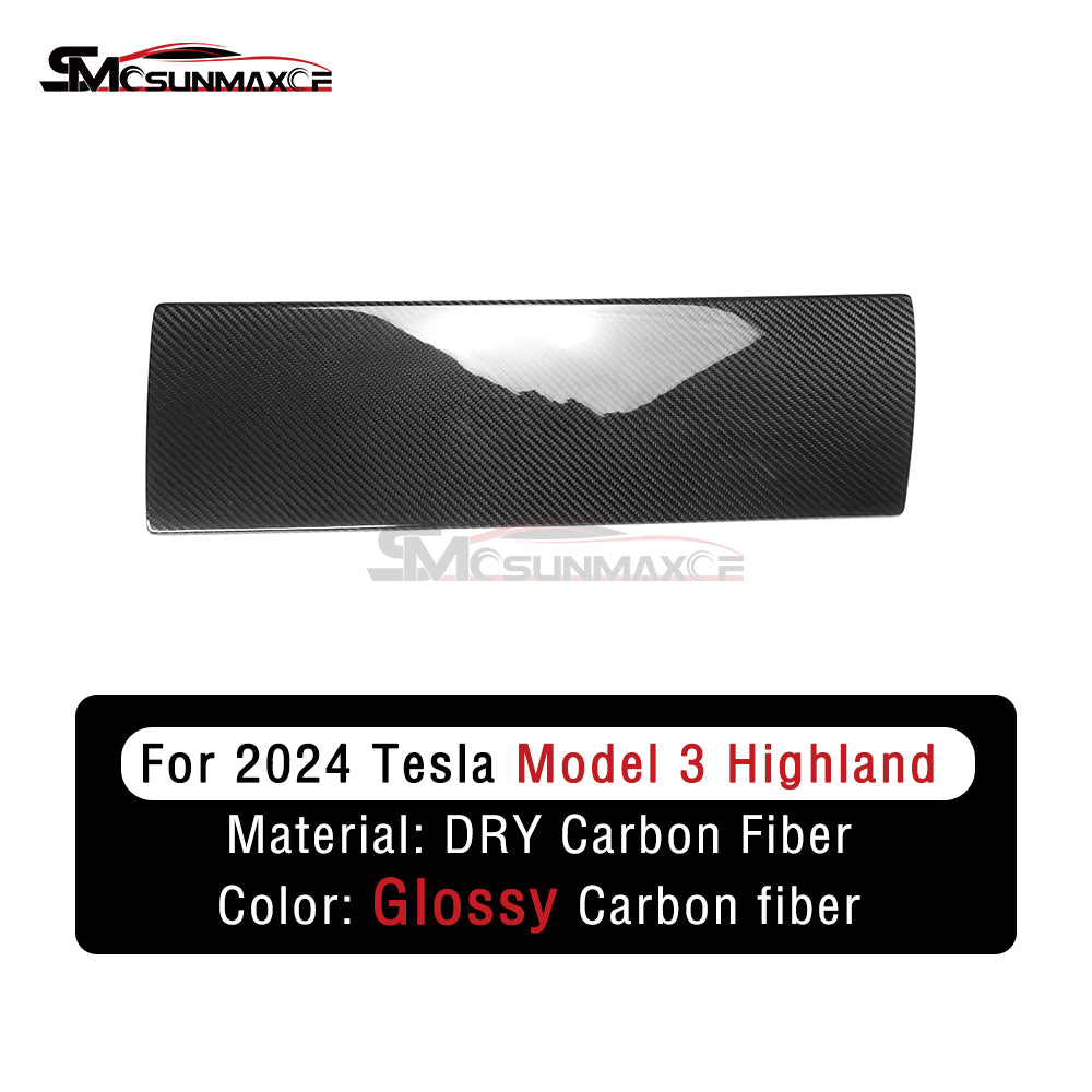 Garniture de panneau de boîte à gants côté passager en fibre de carbone pour Tesla Model 3 Highland 2024 LHD