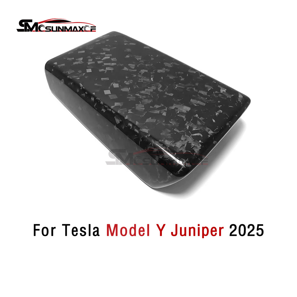 Carbon Fiber Armrest Box Panel Frame Cover for Tesla Model Y Juniper (2025)
